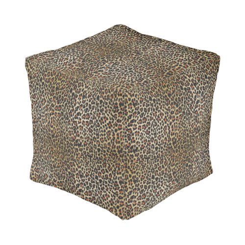 Leopard Skin Print Pouf