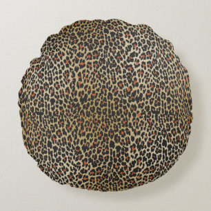 Leopard Skin Print Round Pillow