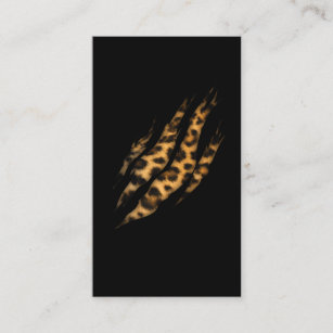 Leopard Skin Print Torn Claw Business Card