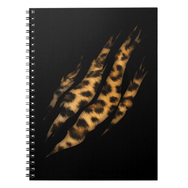 Leopard Skin Print Torn Claw Notebook (Front)
