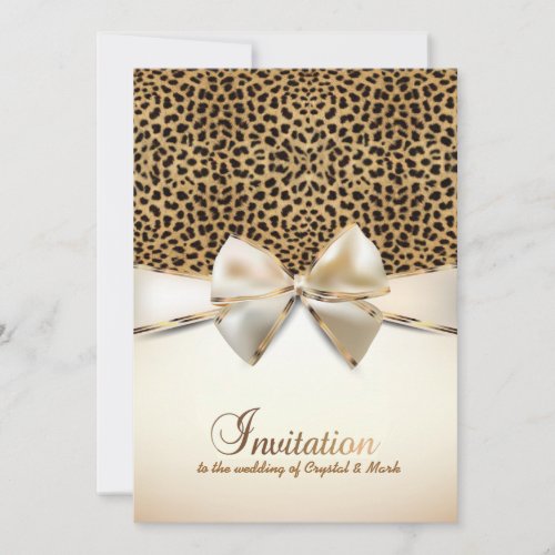 leopard skin print wedding event invitation