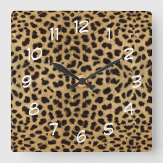 leopard skin print  wild cat clock