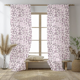 Leopard Skin Purple Watercolor Seamless Pattern Sheer Curtains