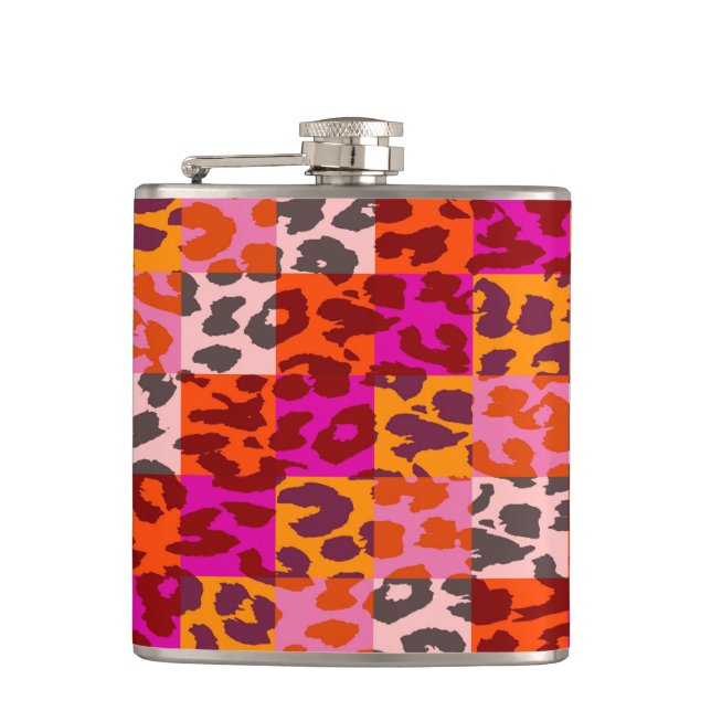 Leopard Skin Retro Pattern 2 Flask (Front)