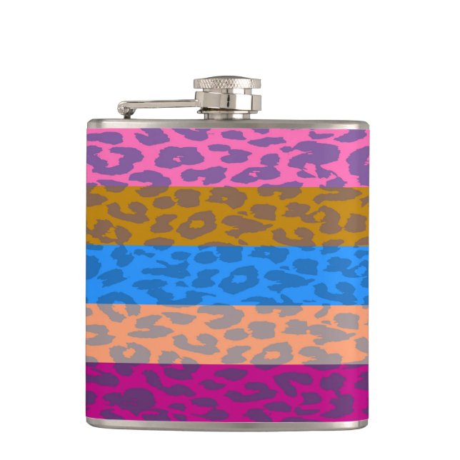 Leopard Skin Retro Pattern 8 Flask (Front)