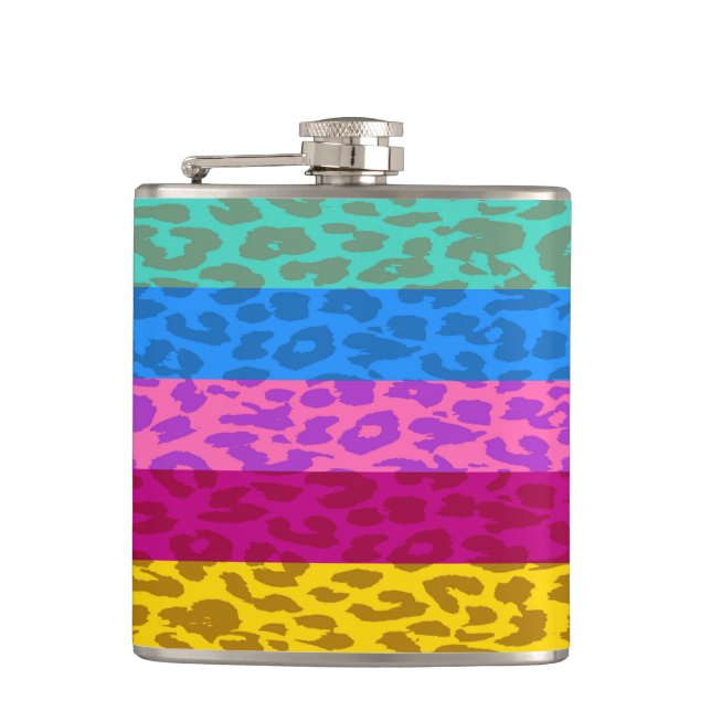 Leopard Skin Retro Pattern 9 Flask (Front)