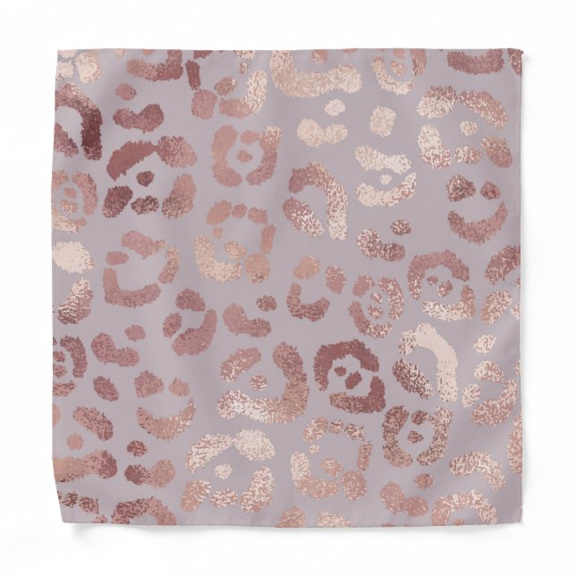 Leopard skin: rose gold elegance. bandana (Front)