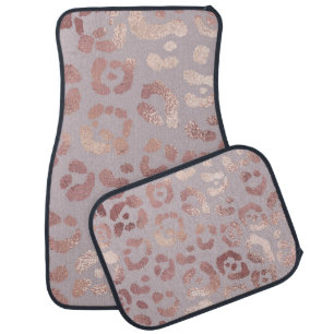 Leopard skin: rose gold elegance. car floor mat