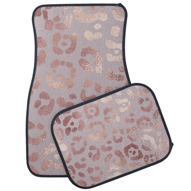 Leopard skin: rose gold elegance. car floor mat (Set)