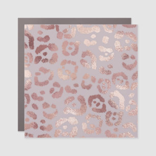 Leopard skin: rose gold elegance. car magnet