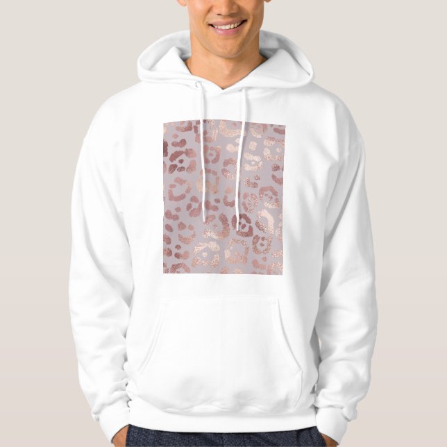Leopard skin: rose gold elegance. hoodie (Front)