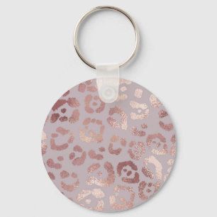 Leopard skin: rose gold elegance. keychain