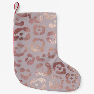 Leopard skin: rose gold elegance. small christmas stocking