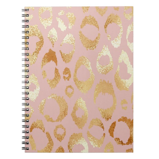 Leopard skin, rose gold texture notebook (Front)
