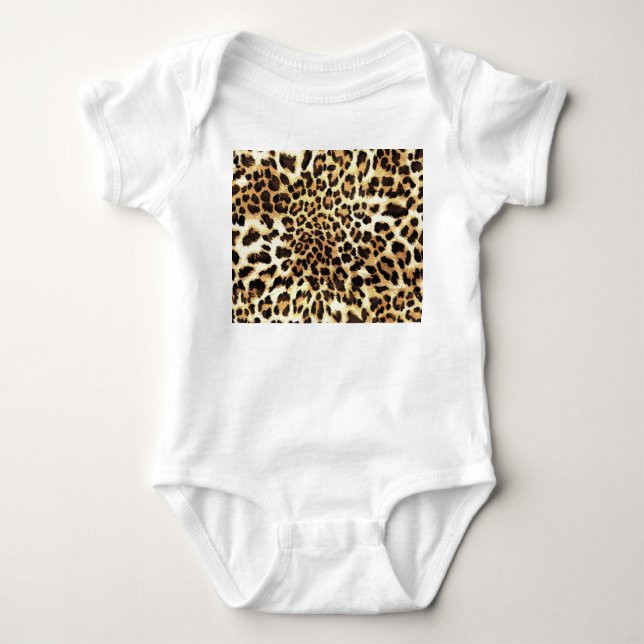 Leopard skin, seamless pattern design. baby bodysuit (Front)