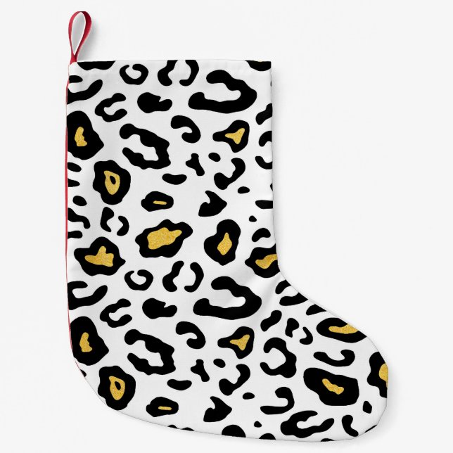 Leopard skin seamless pattern small christmas stocking (Front)