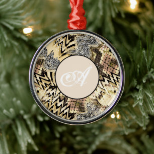 leopard skin, snake metal ornament