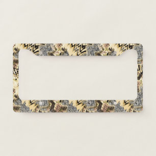 leopard skin, snakes license plate frame