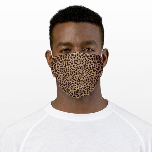 Leopard Skin Spots Dark Brown Adult Cloth Face Mask (Worn)