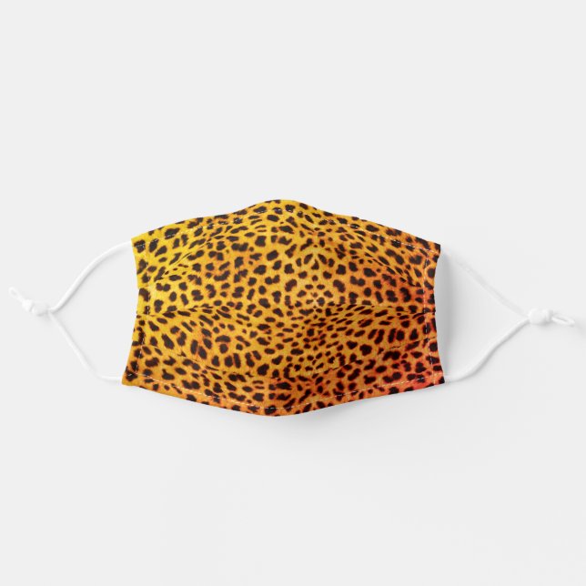 Leopard Skin Spots Yellow Orange Adult Cloth Face Mask (Front, Unfolded)
