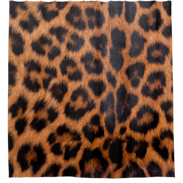 Leopard skin texture : Close-up leopard spot patte Shower Curtain (Front)