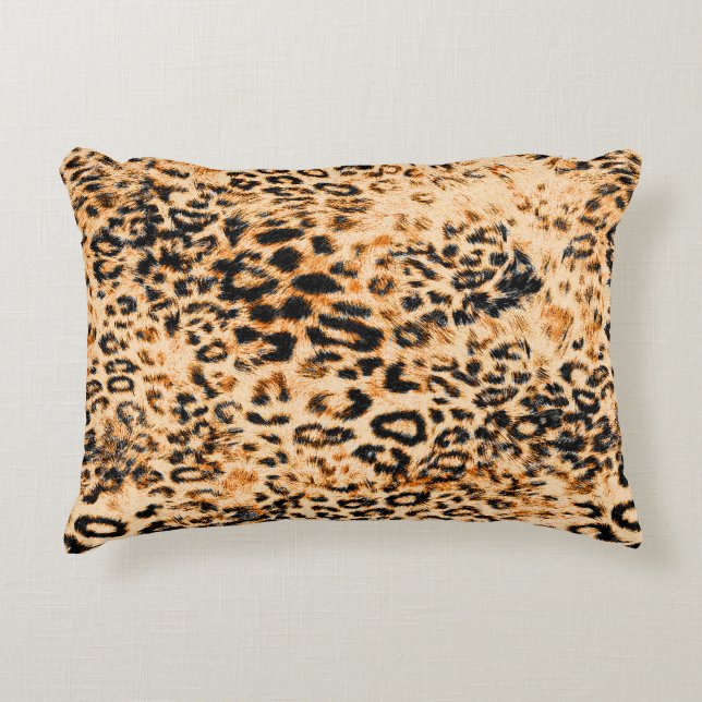 Leopard skin texture, leopard pattern accent pillow (Front)