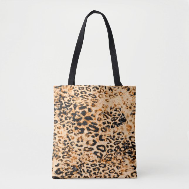 Leopard skin texture, leopard pattern tote bag (Front)