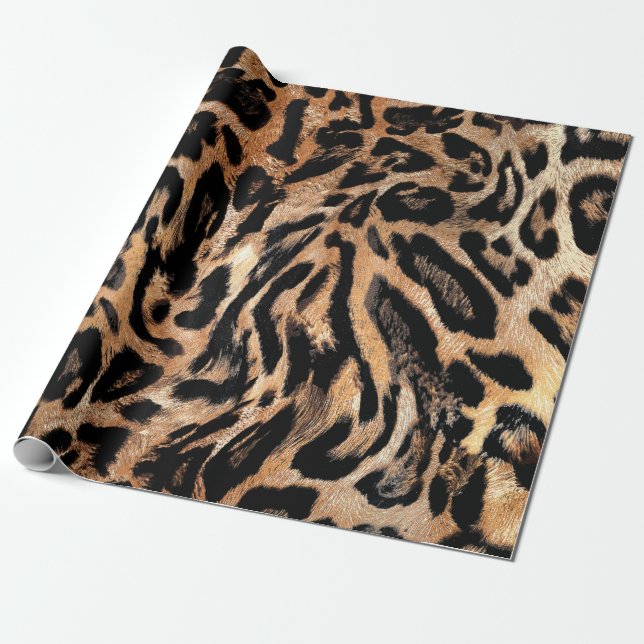 Leopard skin texture wrapping paper (Unrolled)