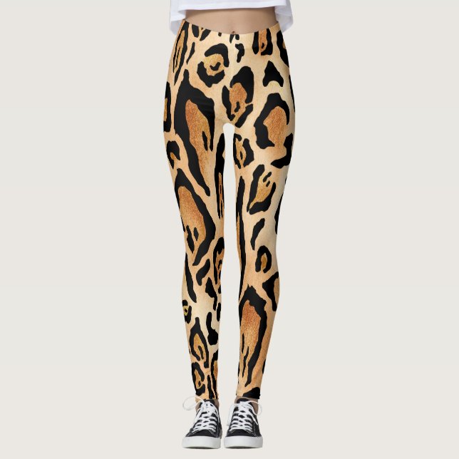 Leopard Skin: Timeless Seamless Pattern Leggings (Front)