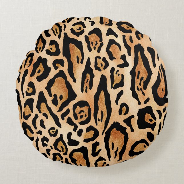 Leopard Skin: Timeless Seamless Pattern Round Pillow (Front)