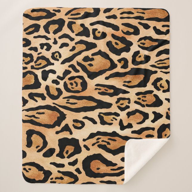 Leopard Skin: Timeless Seamless Pattern Sherpa Blanket (Front)