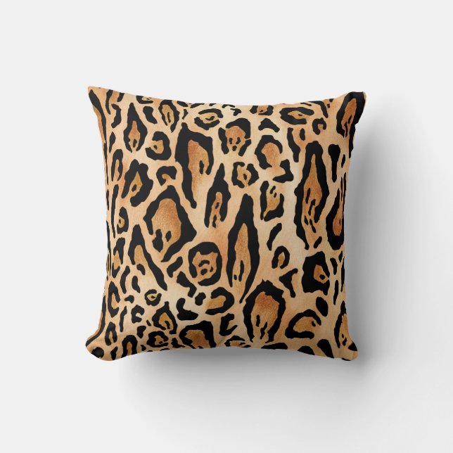 Leopard Skin: Timeless Seamless Pattern Throw Pillow (Front)