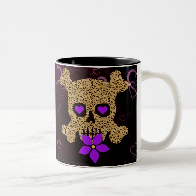 Leopard Skin Valentine Two-Tone Coffee Mug (Right)