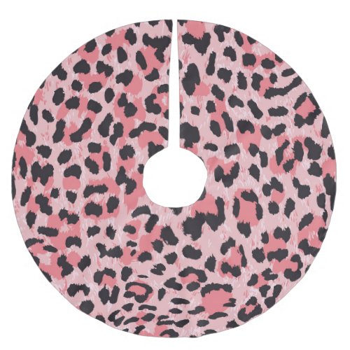 Leopard skin vintage seamless texture brushed polyester tree skirt