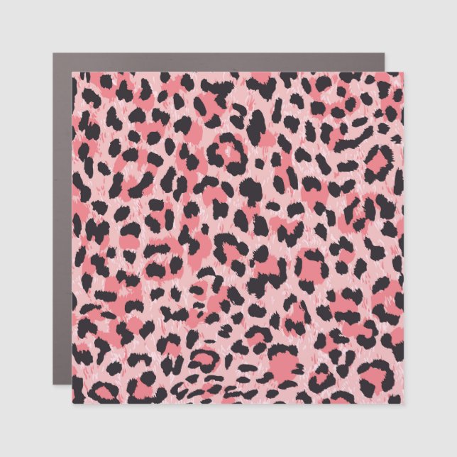 Leopard skin: vintage seamless texture car magnet (Front)