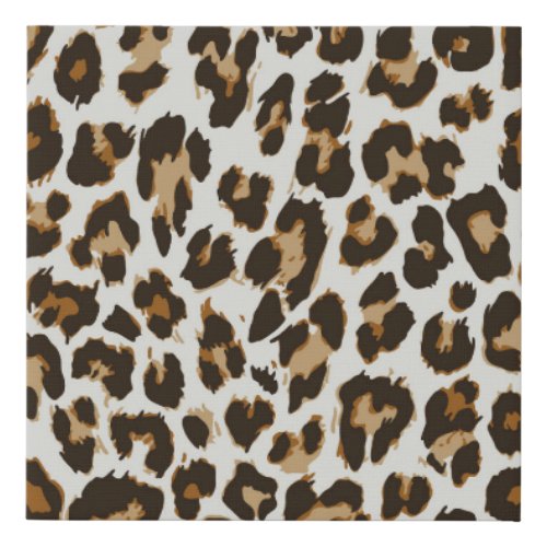 Leopard Skin Vintage Seamless Texture Faux Canvas Print