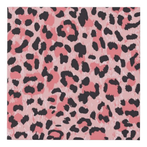 Leopard skin vintage seamless texture faux canvas print