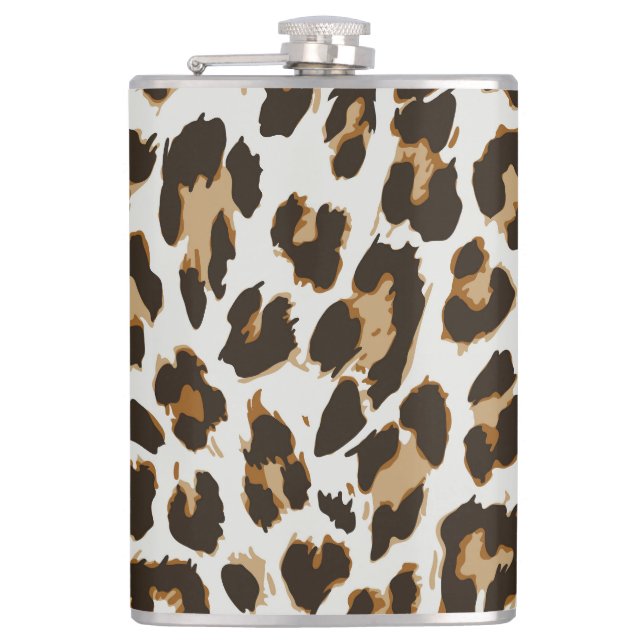 Leopard Skin: Vintage Seamless Texture Flask (Front)