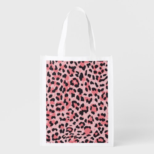 Leopard skin vintage seamless texture grocery bag