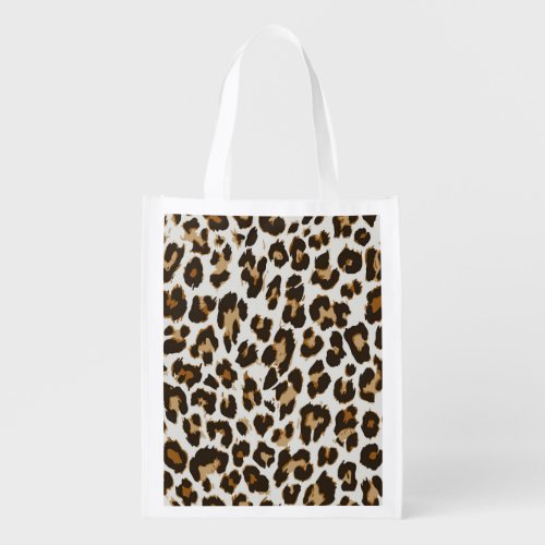 Leopard Skin Vintage Seamless Texture Grocery Bag