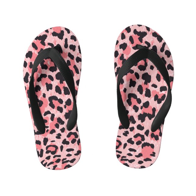Leopard skin: vintage seamless texture kid's flip flops (Footbed)
