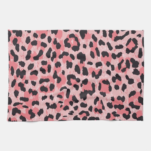 Leopard skin: vintage seamless texture kitchen towel (Horizontal)