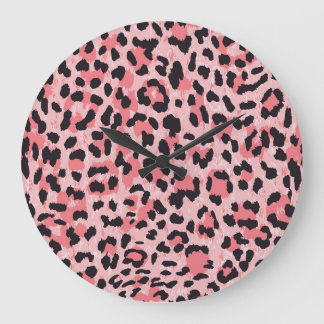 Leopard skin: vintage seamless texture large clock