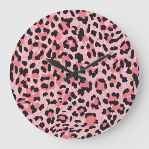 Leopard skin vintage seamless texture large clock