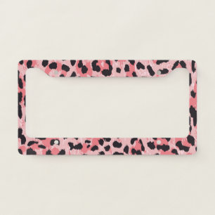 Leopard skin: vintage seamless texture license plate frame