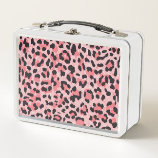 Leopard skin: vintage seamless texture metal lunch box
