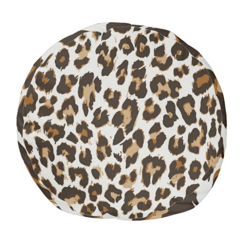 Leopard Skin Vintage Seamless Texture Pouf