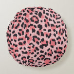 Leopard skin: vintage seamless texture round pillow