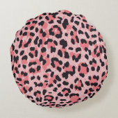 Leopard skin: vintage seamless texture round pillow (Back)