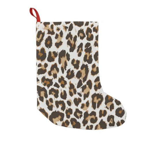 Leopard Skin Vintage Seamless Texture Small Christmas Stocking